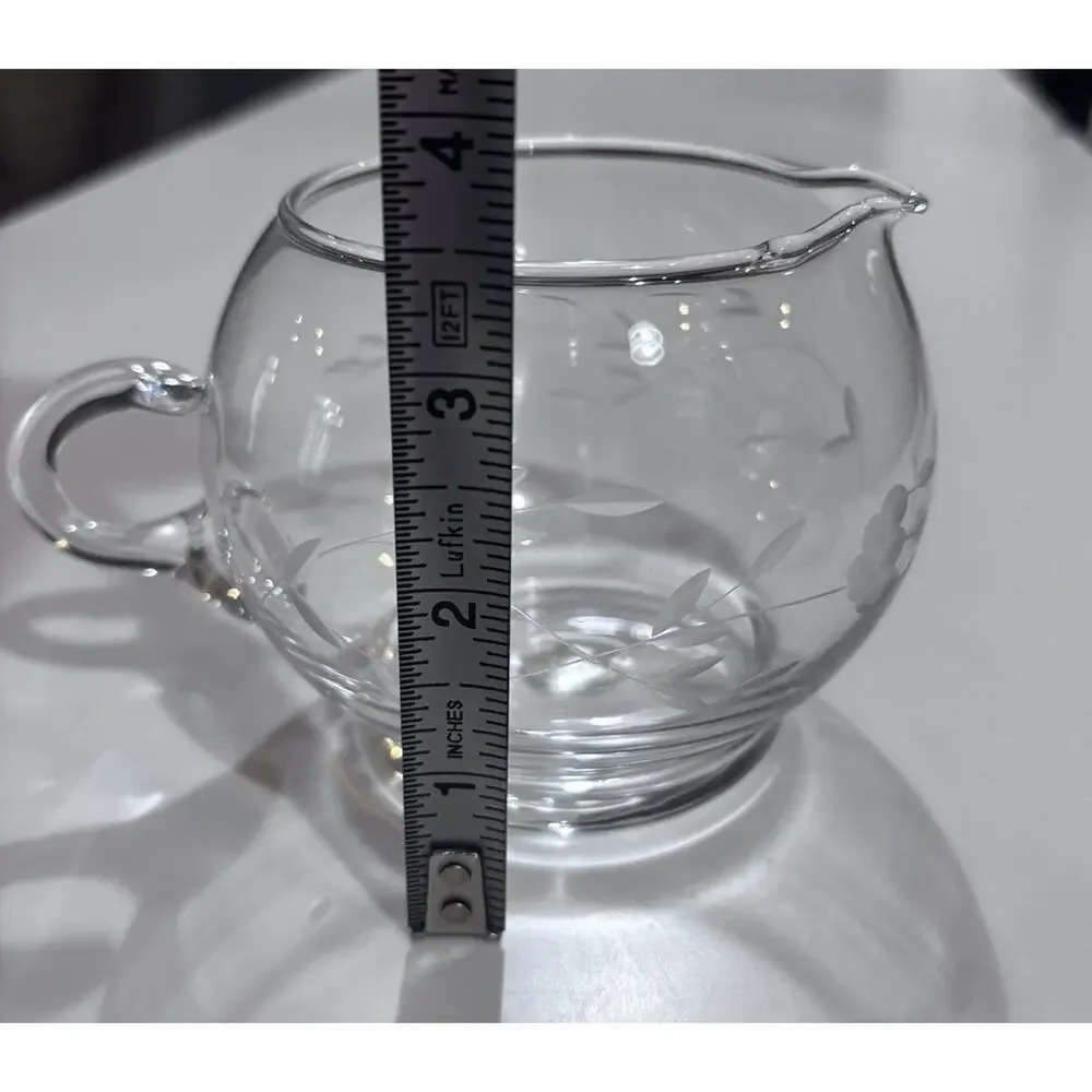 Princess House Heritage Crystal Etched Creamer 3.5